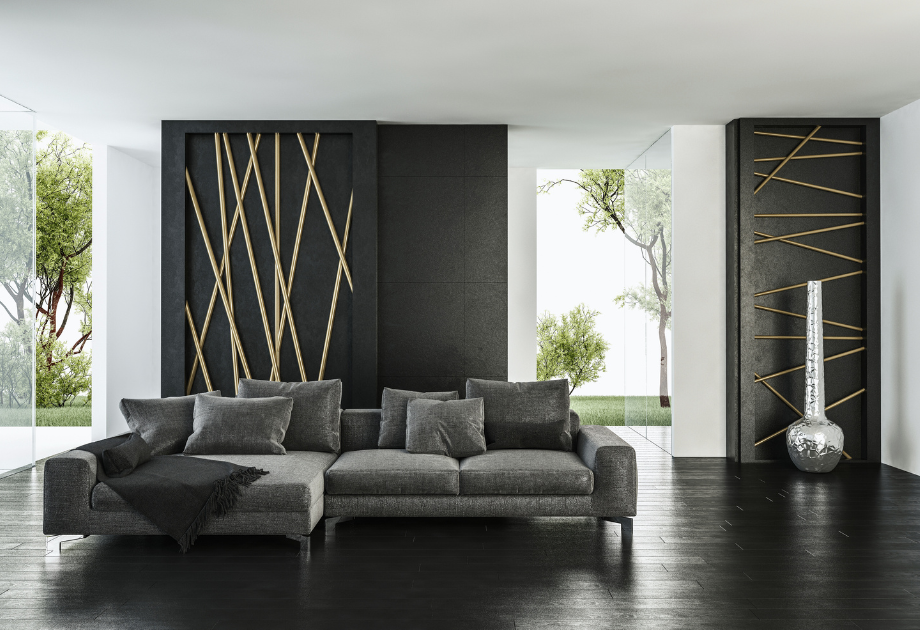 formal room with dark wood flooring